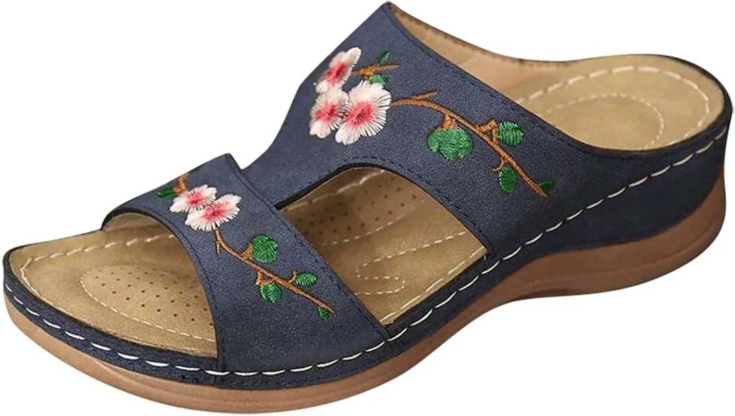 Women Orthopedic Flip Flops Orthopedic Slip On Sandals Womens Sandals for Plantar Fasciitis Orthotic Womens Summer Strappy Sandals Womens Flip Flops Summer Comfortable Walking Thong Sandals