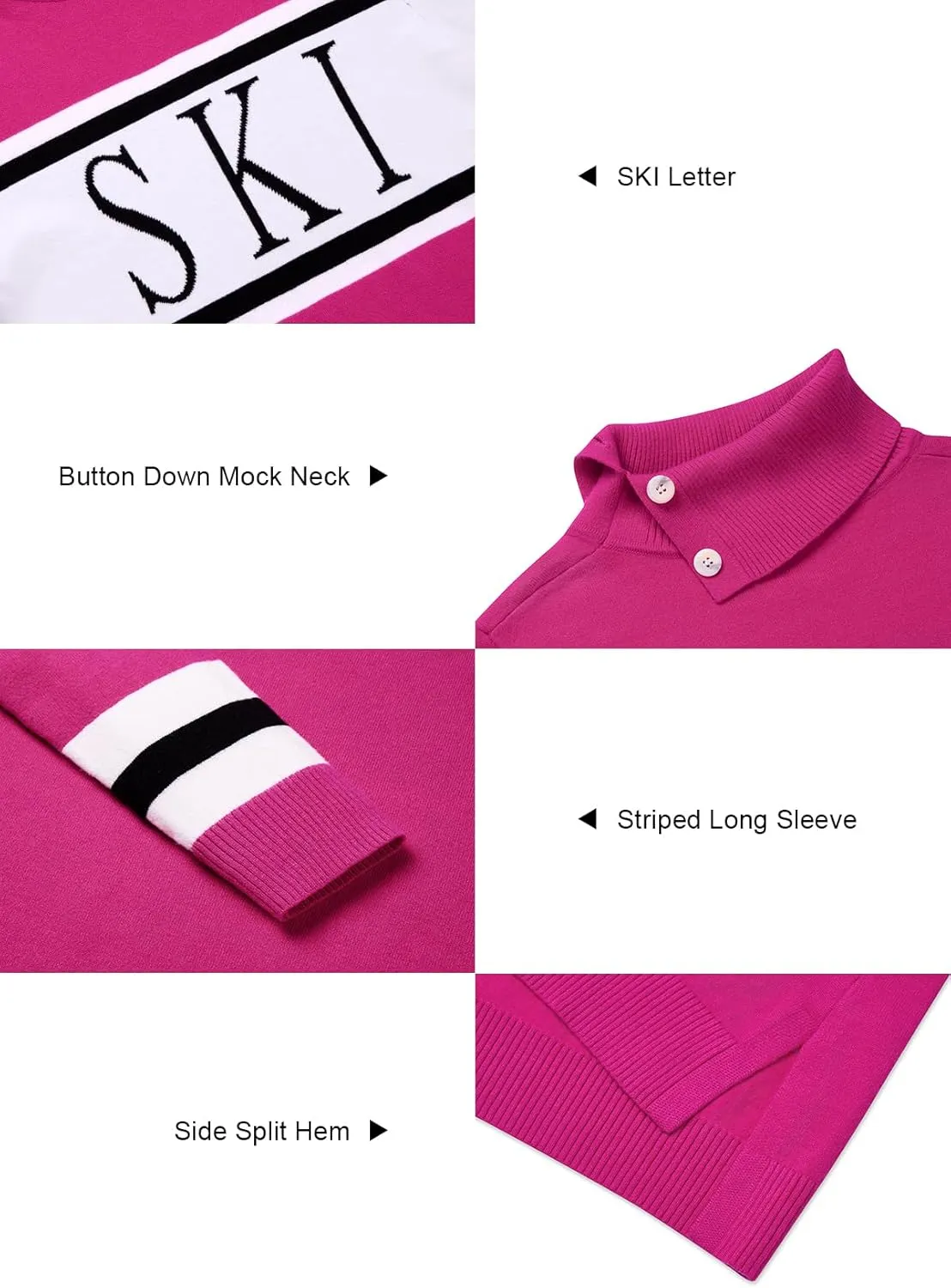 Women's 2025 Spring Turtleneck Sweater Colorblock Pullover Tight Knit Ski Sweaters Thermal Shirts Winter Tops