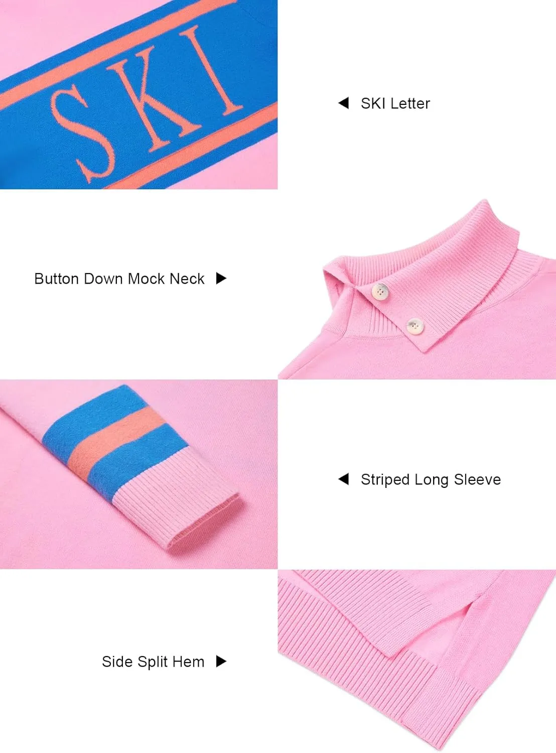 Women's 2025 Spring Turtleneck Sweater Colorblock Pullover Tight Knit Ski Sweaters Thermal Shirts Winter Tops