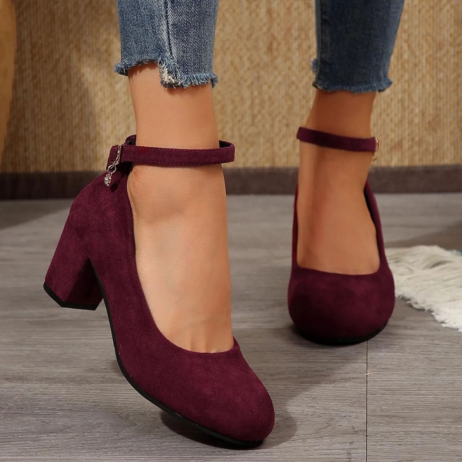 Women's Casual Shoes with Chunky Heel Perfect for Daily Slip On for Comfortable Fit Shoes Elegant Casual Walking