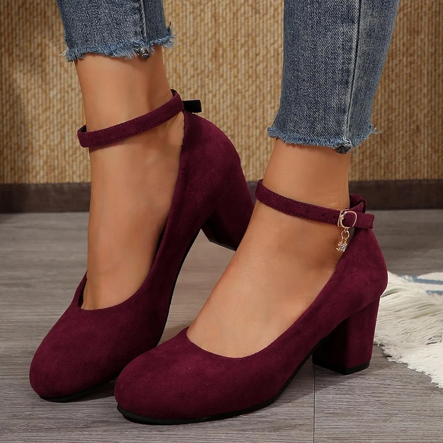 Women's Casual Shoes with Chunky Heel Perfect for Daily Slip On for Comfortable Fit Shoes Elegant Casual Walking