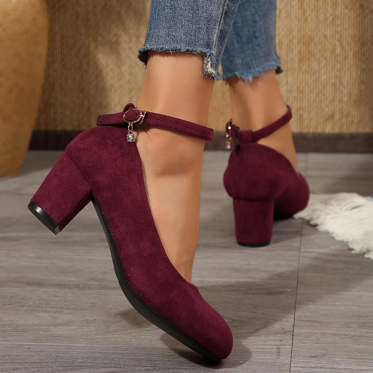 Women's Casual Shoes with Chunky Heel Perfect for Daily Slip On for Comfortable Fit Shoes Elegant Casual Walking