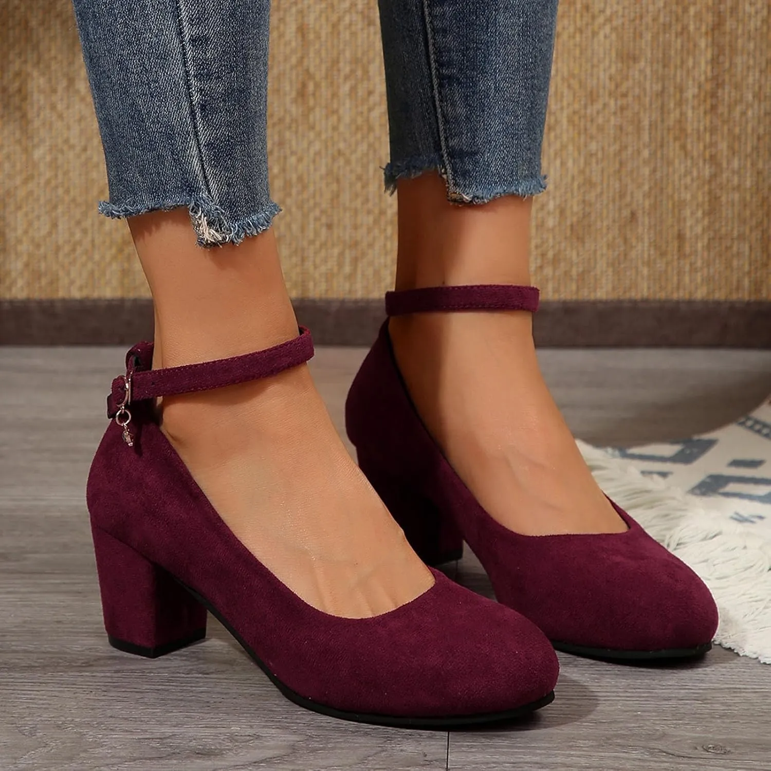 Women's Casual Shoes with Chunky Heel Perfect for Daily Slip On for Comfortable Fit Shoes Elegant Casual Walking