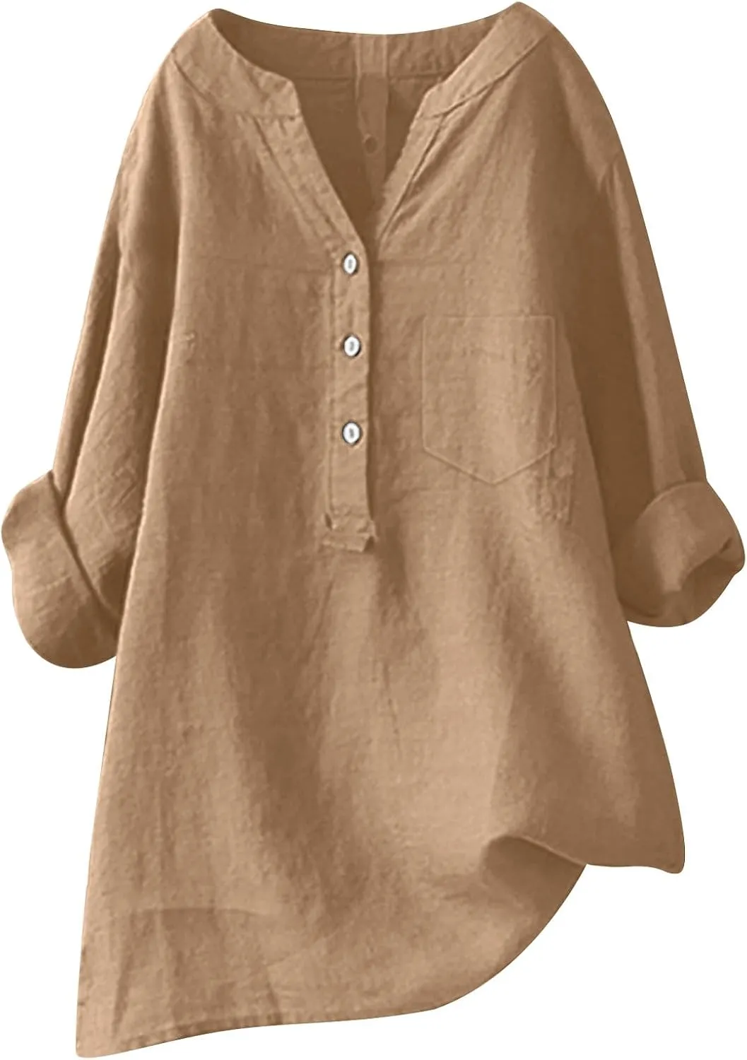 Women's Linen Shirts Summer Linen Embroidery Floral Short Sleeve T Shirts Casual Loose Henley V Neck Blouses