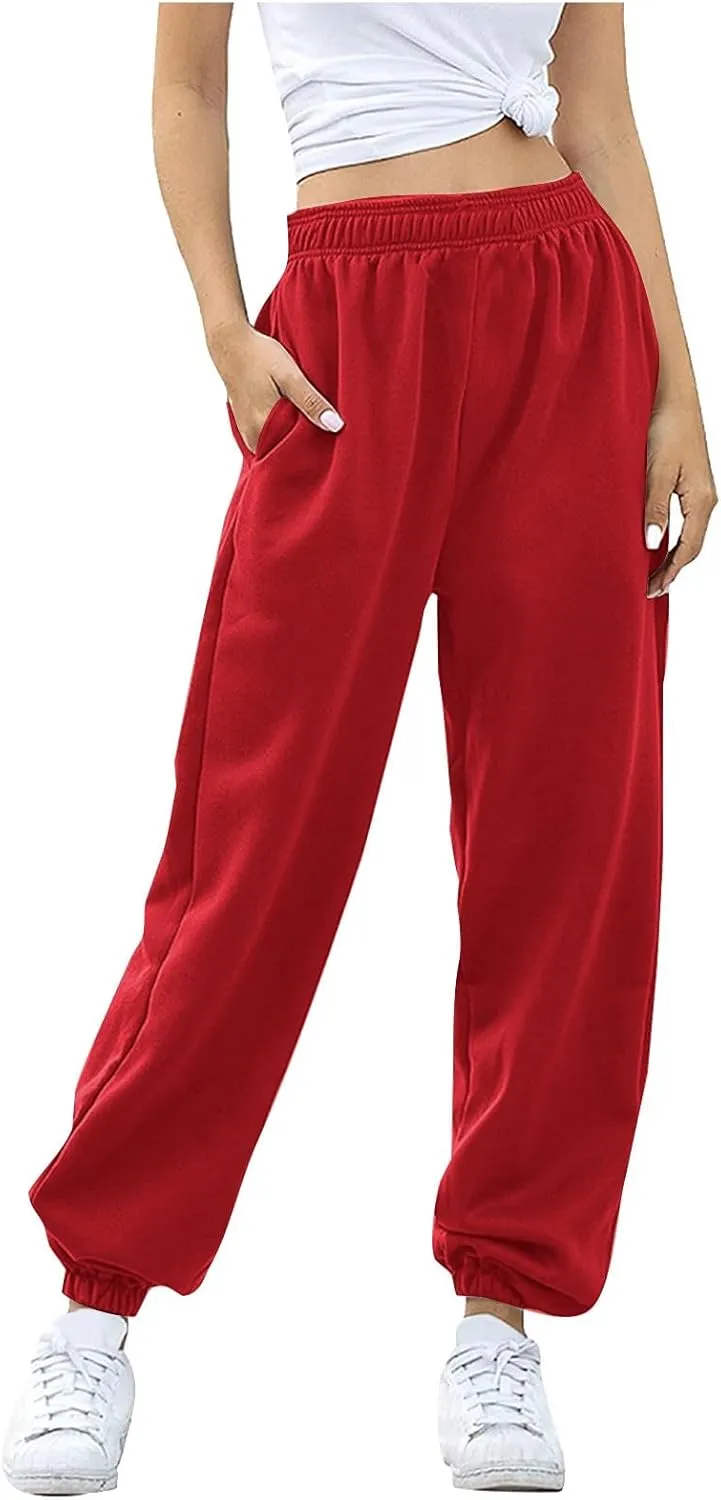 Womens Lounge Sweatpants Joggers Baggy Cinch Bottom Thermal Winter Sweatpants Fleece Lined Hiking Track Pants
