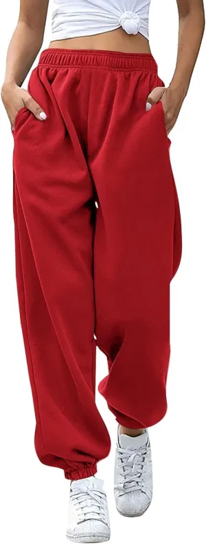 Womens Lounge Sweatpants Joggers Baggy Cinch Bottom Thermal Winter Sweatpants Fleece Lined Hiking Track Pants