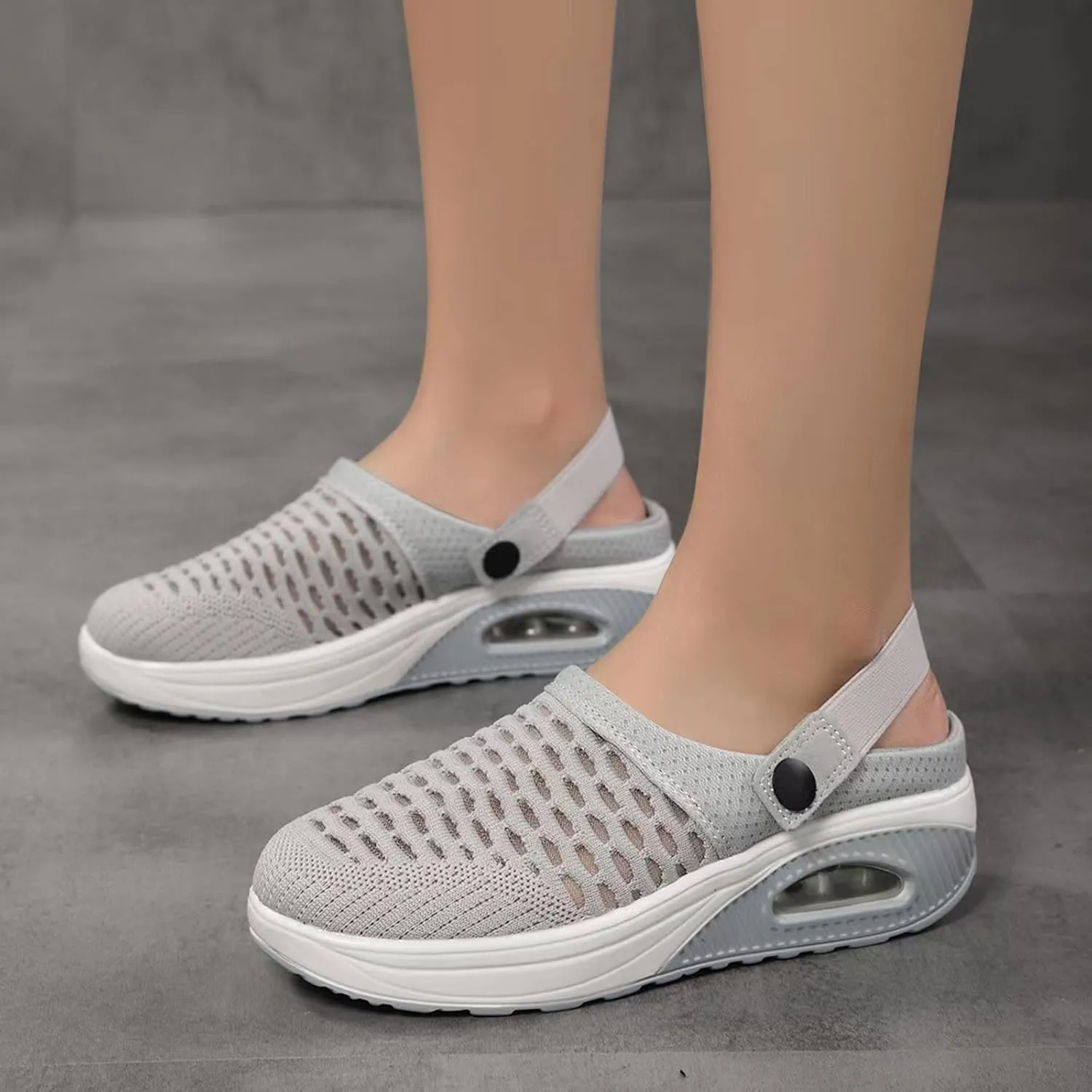 Women's Orthopedic Clogs with Air Cushion Support to Reduce Back and Knee Pressure Mesh Shoes Slip-On Slippers