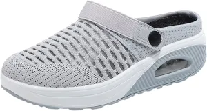 Women's Orthopedic Clogs with Air Cushion Support to Reduce Back and Knee Pressure Mesh Shoes Slip-On Slippers