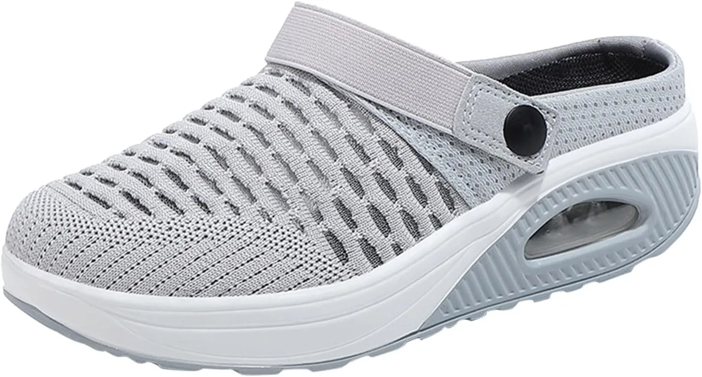Women's Orthopedic Clogs with Air Cushion Support to Reduce Back and Knee Pressure Mesh Shoes Slip-On Slippers
