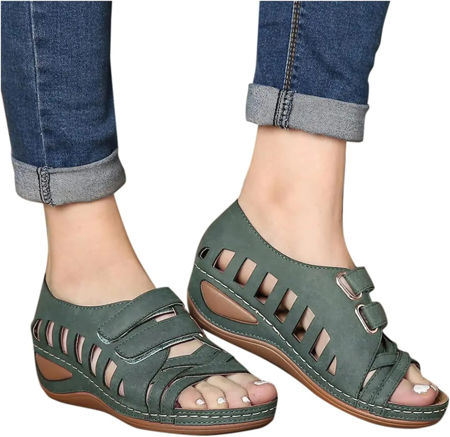 Womens Orthopedic Sandals with Toe Loop Flip Flops Beach Wedge Wedge Sandal Comfortable Arch Support Orthopedic Wedge Shoes for Woman Summer Dressy Women Dressy Orthopedic Shoe