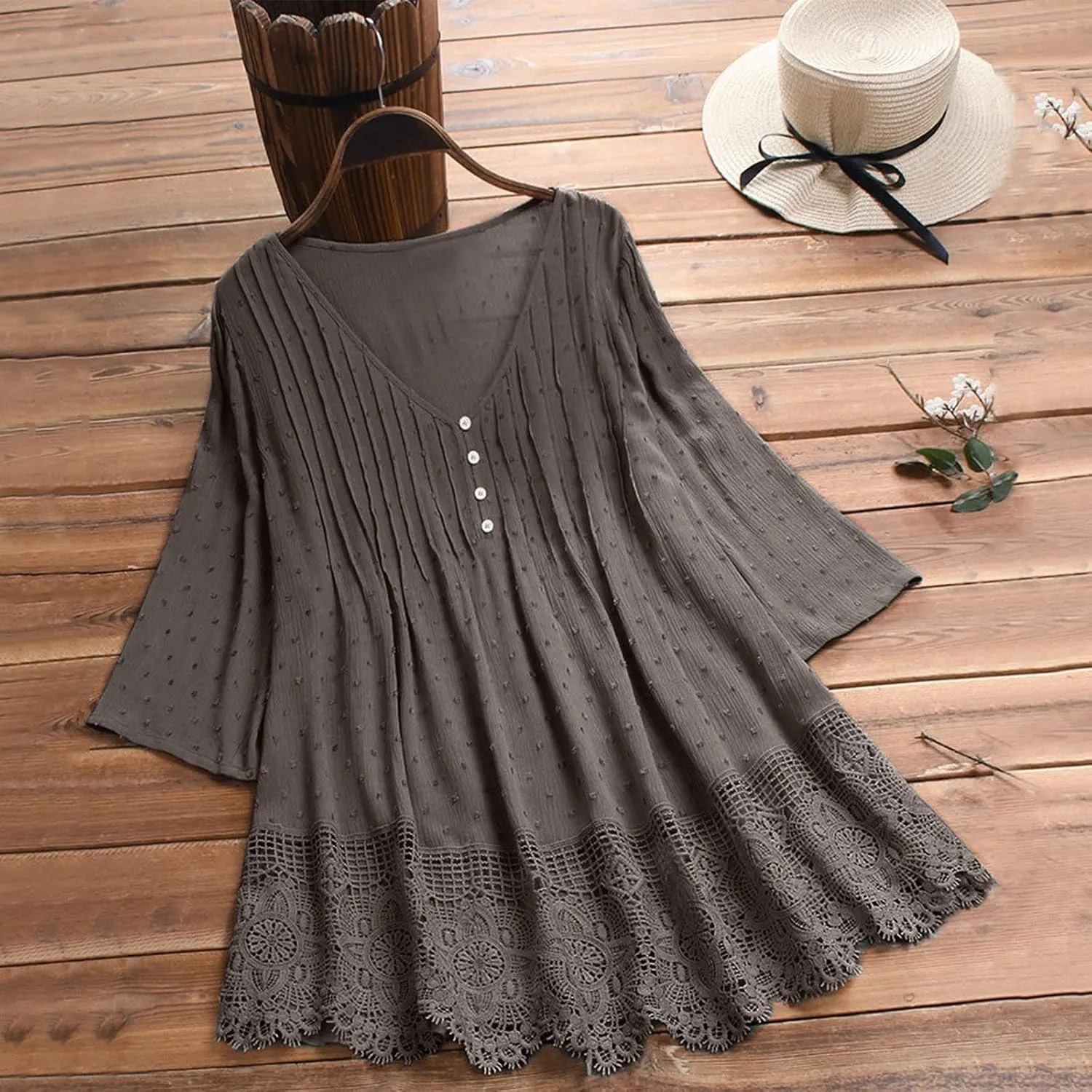 Women's Short Sleeve Linen Shirt Casual Round Neck Oversized T Shirts Plain Loose Fit Summer Tee Shirt