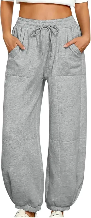 Womens Track Pants Fall Fleece Lined Sweatpants Joggers Sport Workout Active Baggy Sweatpants Lounge Trousers