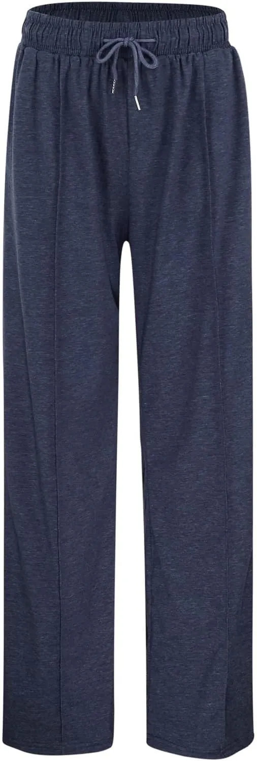 Women's Wide Leg Sweatpant High Waisted Baggy Casual Elastic Drawstring Workout Lounge Pants with Pockets