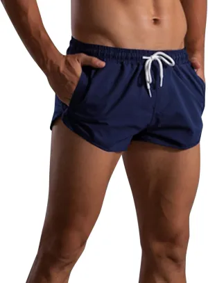 Workout Shorts for Men Mens Summer Solid Color Pants Elastic Band Loose Quick Dry Casual Sports Running Shorts