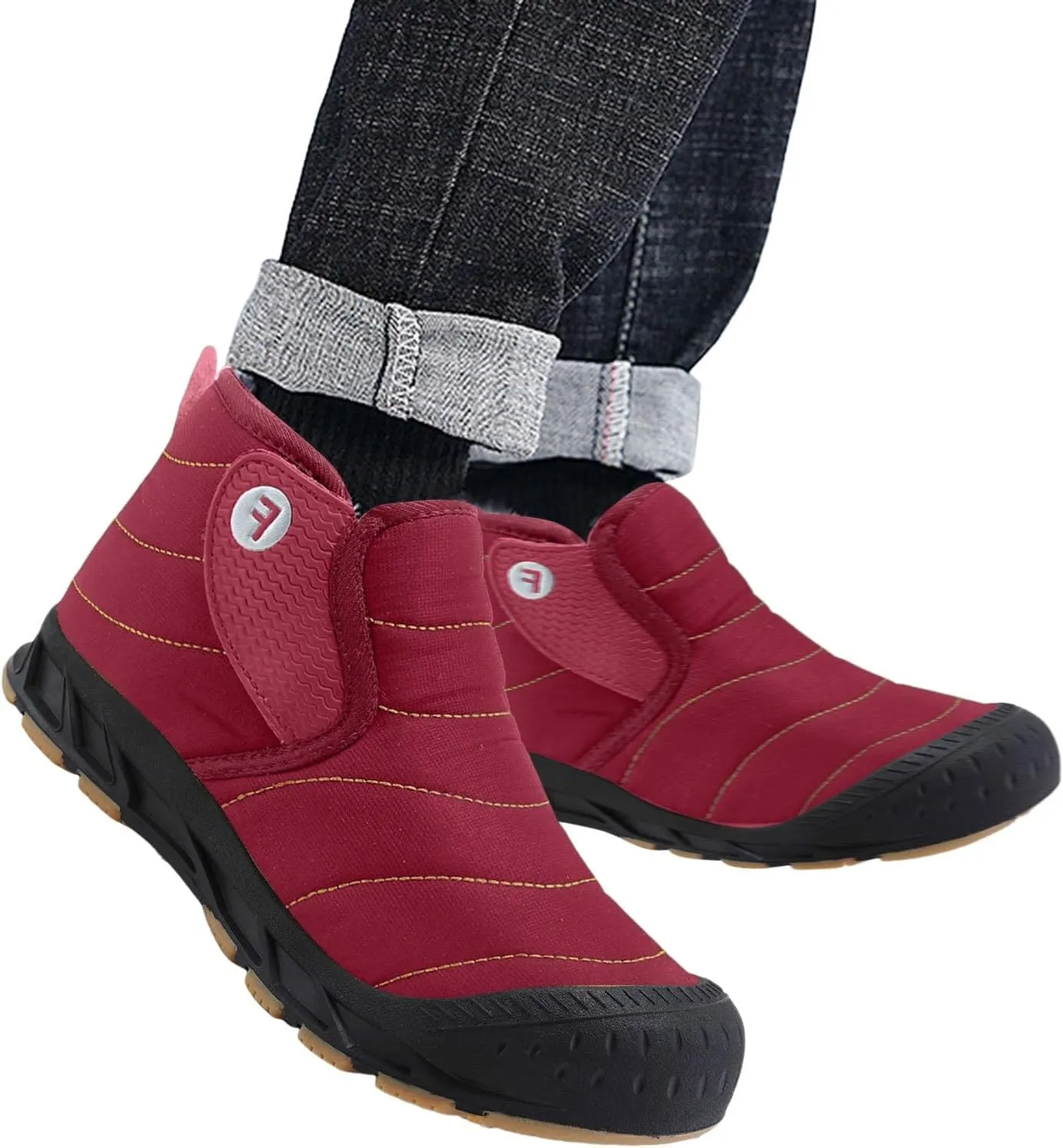 Yanzhenglip Winter Wide Toe Barefoot Hiking Shoes Boots, Non-Slip Waterproof Outdoor Running Boots Snow Boots